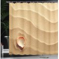 thumbnail image 4 of Ambesonne Animal Shower Curtain, Seashells Yellow Sand, 69"Wx75"L, Sand Brown, 4 of 5