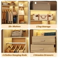 thumbnail image 3 of Homieasy Freestanding Closet System with 3 Sets, 87.2" Closet Organizer System with 5 Drawers & 4 Hanging Rods, Reversible L Shaped Walk-in Closets, White Oak, 3 of 7