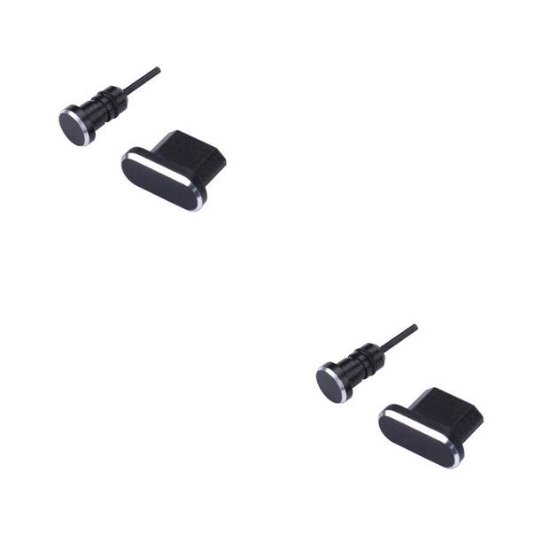 Cateissary 2 uds puerto de carga de teléfono Micro Usb + conector de auriculares de 3,5mm enchufe antipolvo Micro Usb para para negro 2piezas