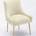 thumbnail image 3 of SEYNAR Modern Velvet Dining Chair Set of 2, Upholstered Side Accent Kitchen Chair with Golden Metal Legs, 3 of 10
