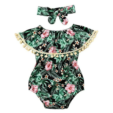 

LisenraIn Toddler Infant Baby Girl Romper Jumpsuit Bodysuit Headband Outfit