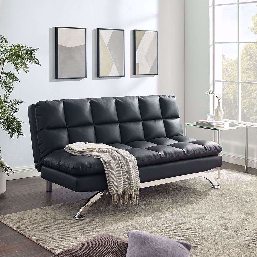 Tribesigns Bed, 70.5” Bond Leather Futon Couch with