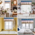 thumbnail image 5 of Pink Blue Brown Kitchen Curtain Valances for Windows Farmhouse Short Curtains, Farmhouse Gradient Wooden Plank Art Rod Pocket Valance Curtain for Bedroom Cafe Living Room, 5 of 8