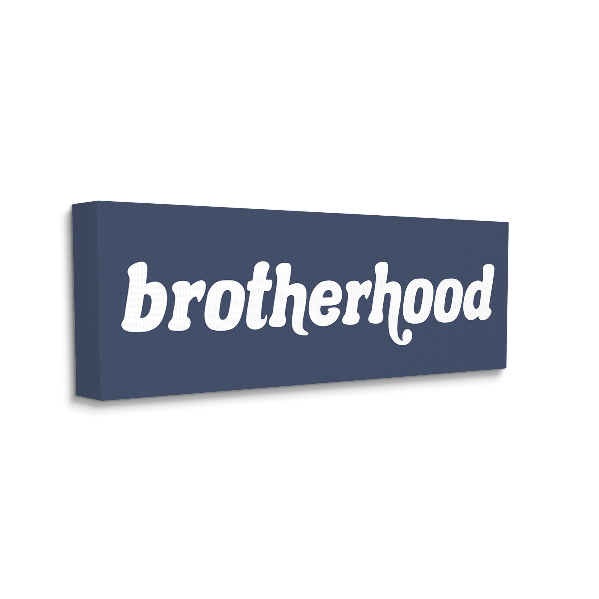Stupell Industries Meaningful Brotherhood Siblings Sign Blue White Typography Graphic Art Gallery Wrapped Canvas Print Wall Art, Design by Daphne Polselli