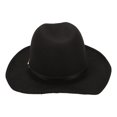 thumbnail image 3 of Sombrero de fieltro Nikou color negro tostado claro con protección solar ala ancha y plana, 3 of 15