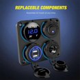 thumbnail image 3 of 12-24v On-off Switch Led Voltmeter With Dual Usb Ports Car Charger For Car Boat Led Switch Panel Po, 3 of 5