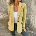 thumbnail image 5 of YDFCWXW Women Solid Color Blazer Wool Blend Causal Business Office Open Front Blazers Jacket for 2025 Fall Yellow, L, 5 of 9