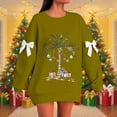 thumbnail image 2 of Cmfcve Xmas Sweatshirts for Woman Plus Size Christmas Tree Bow Comfortable Holiday Tops Solid Color Drop Shoulder Pullover Cute Apparel, 2 of 5