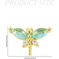 thumbnail image 2 of 1 Pair Dragonfly Brass Stud Earrings Cubic Zirconia Insect Earrings for Women, 2 of 6