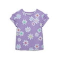 thumbnail image 2 of 365 Kids by Garanimals Girls Print Ruffle Sleeve Tee, 2-Pack, Sizes 4-10, 2 of 3