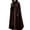 Wine, variant on IROINNID Women's Cape Jacket Coat Solid Color Long Sleeve Loose Top Outerwear Coat , Brown