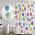 thumbnail image 4 of Boho Polka Dots Shower Curtain Set - Small 36" x 72" Washable Bathtub Curtain with 12 Hooks, Ombre Purple Blue Pink Green Watercolor Waterproof Fabric Stall Shower Curtains for Bathroom Décor, 4 of 6