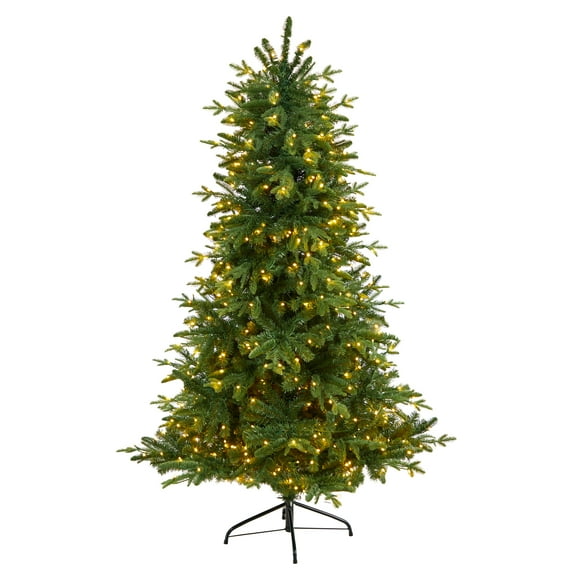 Nearly Natural 6ft Montreal Spruce Christmas Tree w/ 450 Warm White LED