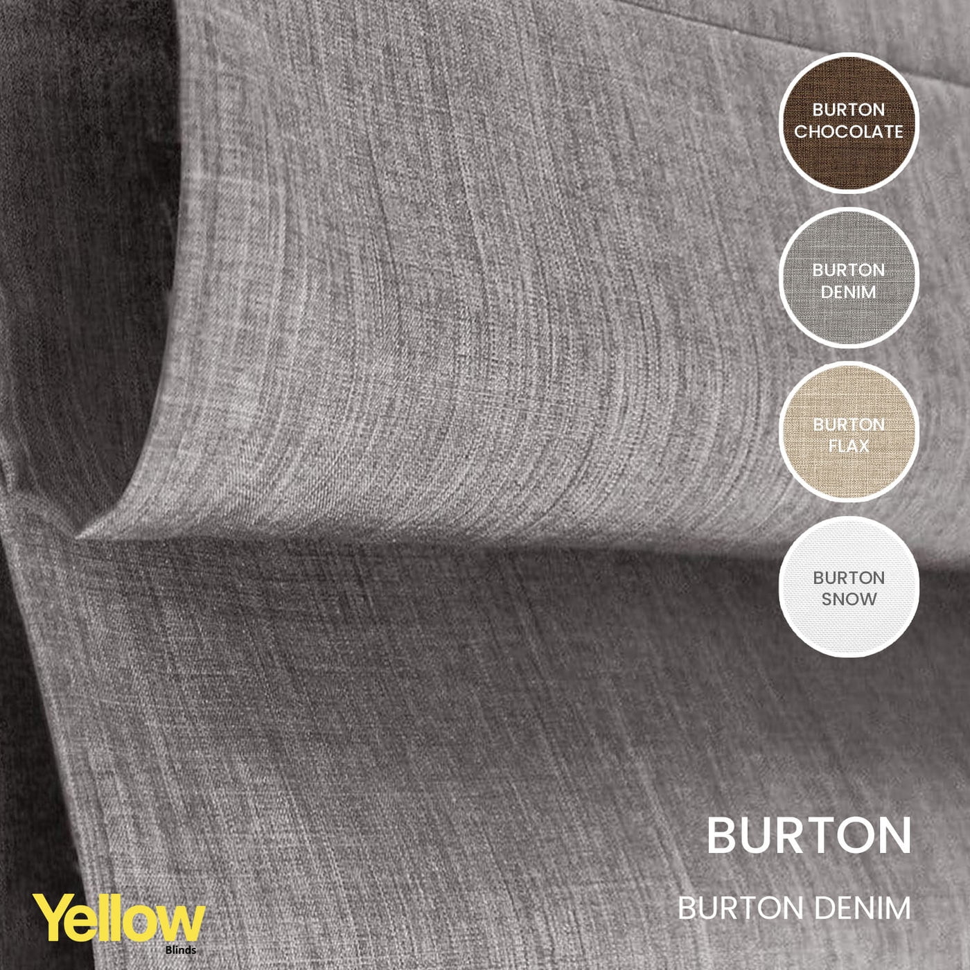 Yellow Blinds Cordless Light Filtering Roman Shade, Belgian Denim - 34"W X 64"H