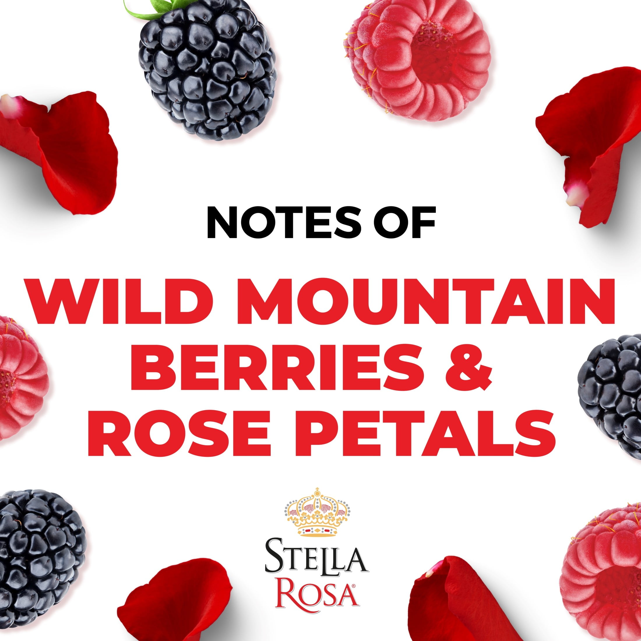 Stella Rosa Strawberry Rose Semi-Sweet Rose Wine, 750ml Glass Bottle, Piedmont Italy
