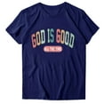 thumbnail image 4 of God is Good T-Shirt for Women Oversized Christian Short Sleeve Crewneck Tees Religious Sayings Bible Verse Tops, 4 of 4