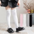 thumbnail image 6 of fnnxnal Girls Knee High Socks White Cotton Ribbed Pearl Decorated Stretchy School Uniform for 3-13 Years,Size 8-13T, 6 of 8