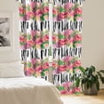 thumbnail image 2 of Ambesonne Nature Art Curtains, Hibiscus and Frangipanis, Pair of 28"x63", Pink Black Multicolor, 2 of 5