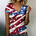 thumbnail image 2 of DHFJKG V Neck T Shirt Women Short Sleeve Independence Day US National Flag Tees 250 Years Anniversary USA Shirts, 2 of 5
