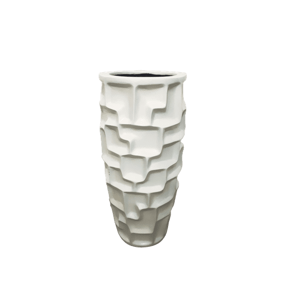 Maceta de fiba de vidrio FibraFormas Modelo Panal Mediano Blanco FibraFormas Fibraformas de México Panal Mediano Blanco