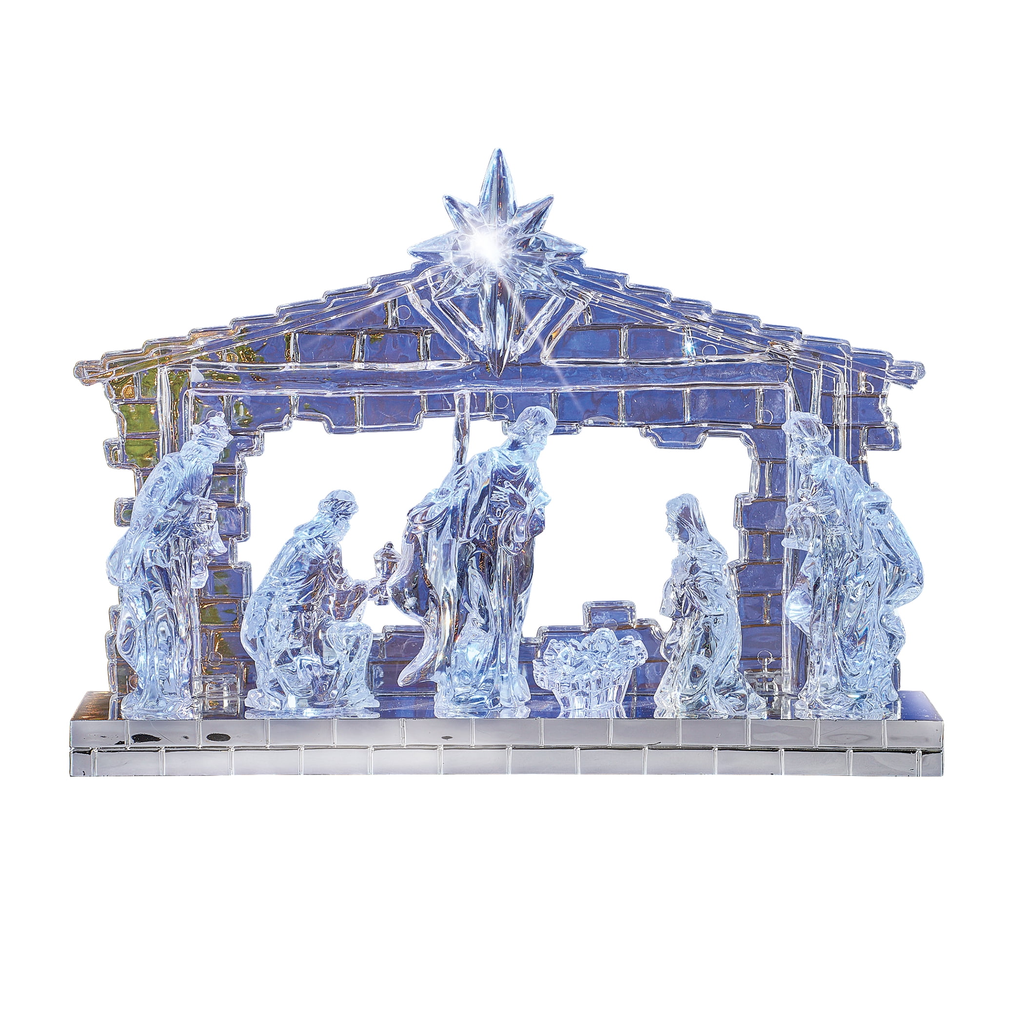 Collections Etc Lighted Joy Nativity Scene Holiday Sculpture