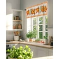 thumbnail image 3 of Farmhouse Fall Thanksgiving Kitchen Valances for Windows Orange Sage Green White Pumpkins Valance Curtains&nbsp; for Kitchen /Living Room/Bedroom/ Bathroom Decor, 42"x12 " ,Rod Pocket 1 Panel,, 3 of 8