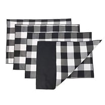 Fennco Styles Buffalo Check Double Layers Reversible Placemats 14" W x 20" L, Set of 4 - Handmade in USA