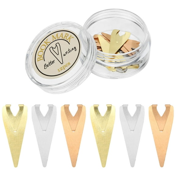 LEORX 12 Pcs Book Bookmarks Metal Holder Lovers Gift