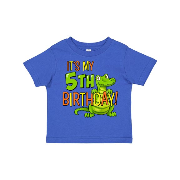 Inktastic It's My 5th Birthday with Cute Green Alligator Boys or Girls Toddler T-Shirt