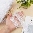 thumbnail image 3 of 20 yardas de cinta de encaje de organza blanca plisada de 2 capas, tela de gasa de malla fruncida, apliques de encaje, ribete de tul, 3 of 9