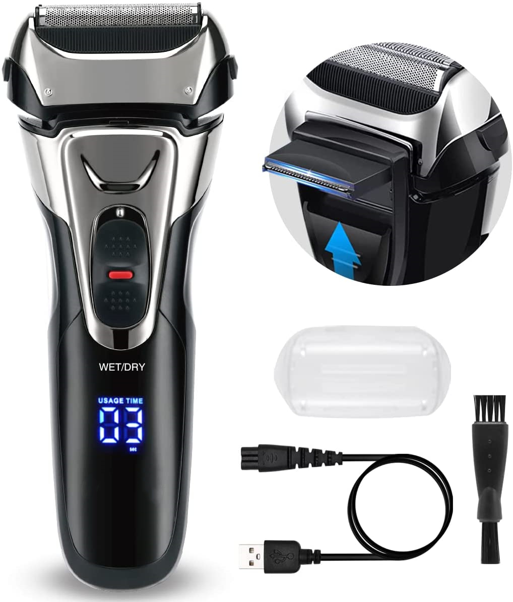 Electric Razors for Men, Electric Rechargeable Foil Shavers with