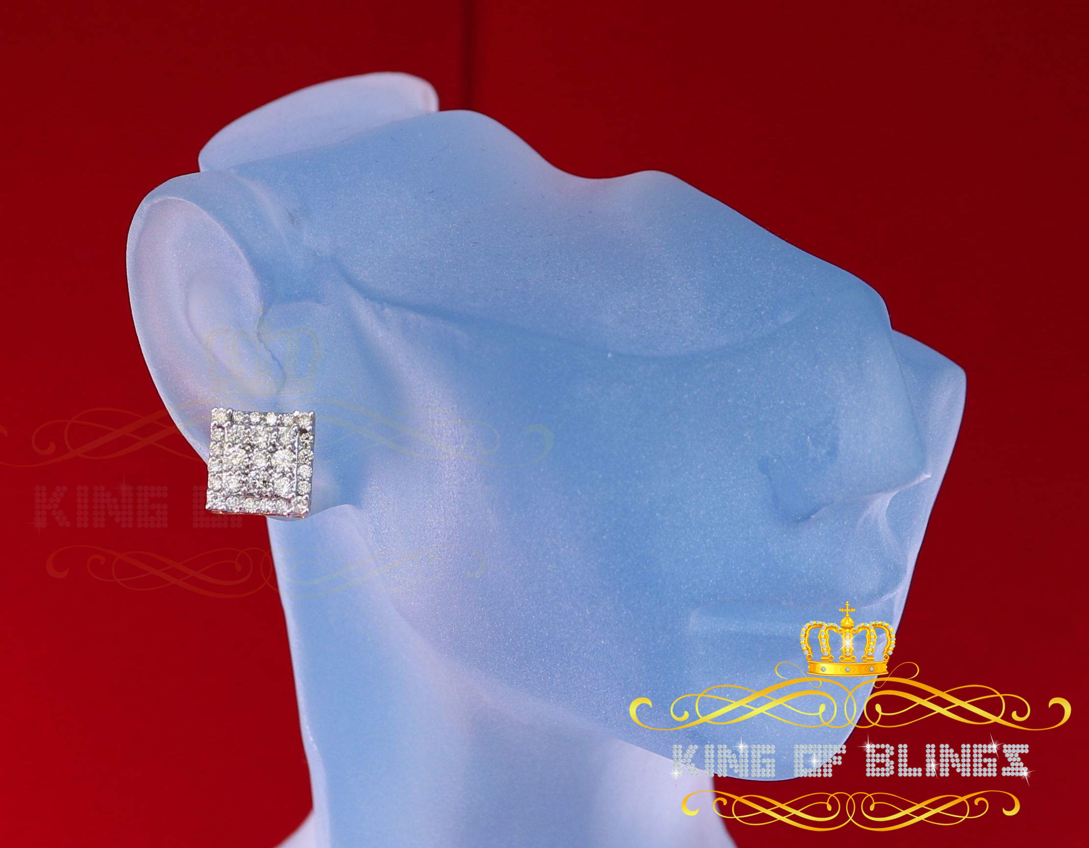 King of Bling's 10K Real Yellow Gold with 1.75ct Real Diamond Men's/Women's Stud Earrings