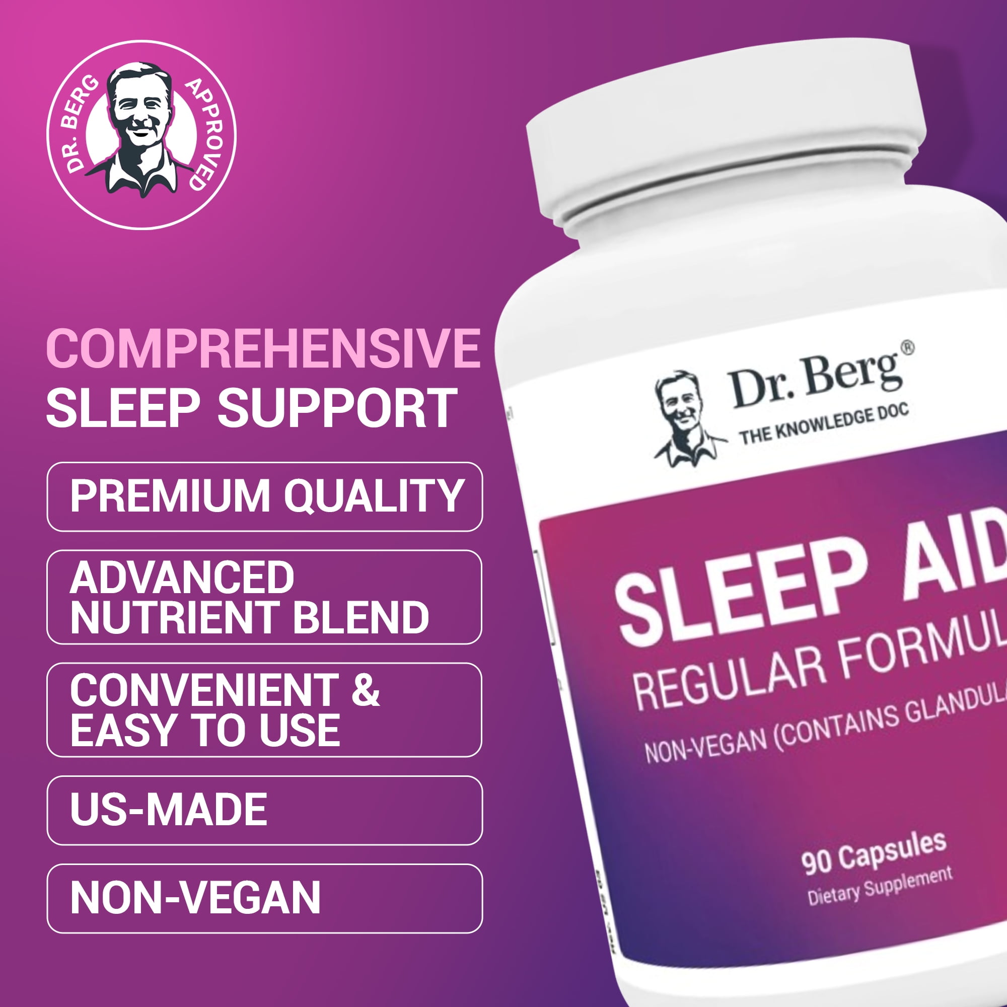 Dr. Berg Sleep Aid Regular Formula Non-Vegan 90 Capsules