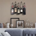thumbnail image 2 of 5-Bottles Wall Mounted Wine Rack Kitchen Bottle Holder Bar Wine Storage Display 23.2"L x 3.5"W x 19.6"H (Bronze), 2 of 11