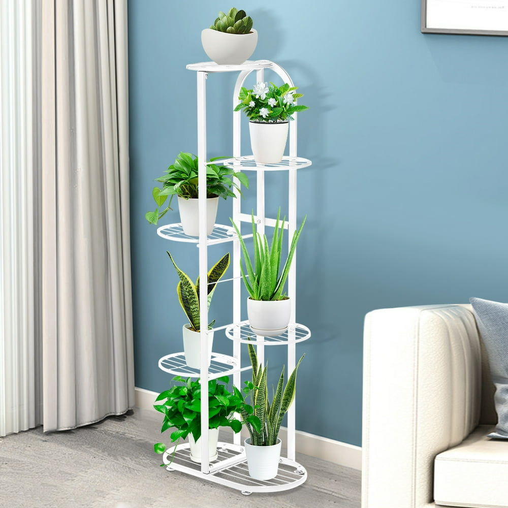6 Tier 7 Potted Plant Stand, Metal Plant Stands for Indoor Plants Tall