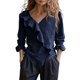thumbnail image 1 of Camisetas de Cuello en V de Manga Larga para las Mujeres Blusa de Ruffle Casual Camiseta de Trabajo Tops, Tops de Manga Larga de Moda para las Mujeres 2025 Pullover Suelto, 1 of 6