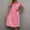 Pink, variant on LINGLANG Women's Solid Color Ice Silk Nightgown Short Sleeve Loose Lounge Sleep Dress with Lace Trim, Breathable Cooling Fabric Soft Lightweight Summer Sleepwear Nightshirt Casual Homewear for Women