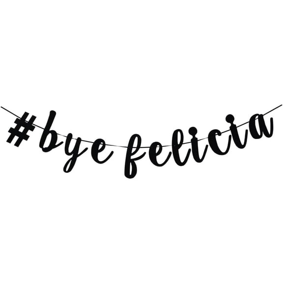 Bye Felicia Banner, Black Paper Sign For Graduation/Travel/Job Change/Farewell/Moving Party Decoration Bunting Supplies