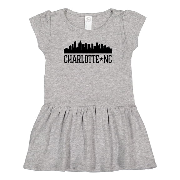 Inktastic Charlotte North Carolina Skyline Nc City Girls Baby Dress