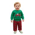 thumbnail image 2 of Tiijoy Christmas Boys Outfits Long Sleeve Crewneck Sweatshirt Plaid Pants Set, Sizes 0-3T, 2 of 8