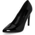 thumbnail image 3 of Chariot & Co: Mall- Womens Pointed Toe Stiletto Pumps - 4" Heels, Wedding and Dress Shoes Heel (Black Patent, 8), 3 of 6