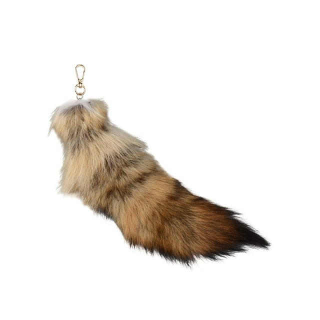 3D Tail Keychain Fashionable Women Key Ring Holder Soft Pompom Pendant Unique Cute Accessory
