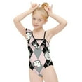 thumbnail image 4 of Hello Kitty Girls One Piece Swimsuits Hawaiian Ruffle Swimwear Beach Bathing Suit Outfits, 4 of 7