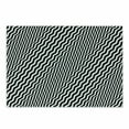thumbnail image 1 of Abstract Surreal Cutting Board, Mild Waved Optical Illusion Stripes Monochrome Geometrical Print, Decorative Tempered Glass Cutting and Serving Board, in 3 Sizes, by Ambesonne, 1 of 2