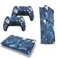thumbnail image 5 of Blue Metallic Console Skin Bundle for PS5 Pro Slim Disc & Digital / PS4 – Full Wrap + Dual Controller Flair, 5 of 5