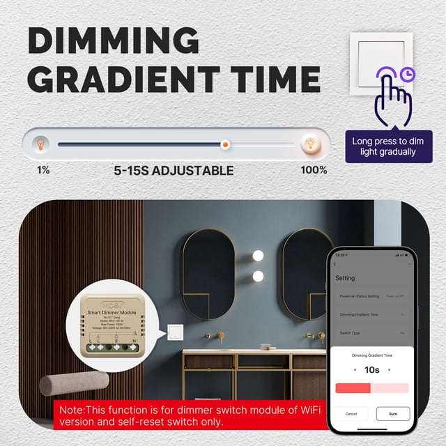 Interrupteur Intelligent, Compatible Wifi avec Application Vocale - Interrupteur Wifi avec Interrupteur Compatible, Interrupteur Diy, Variateur Wifi - Voix avec et Interrupteur Eryue