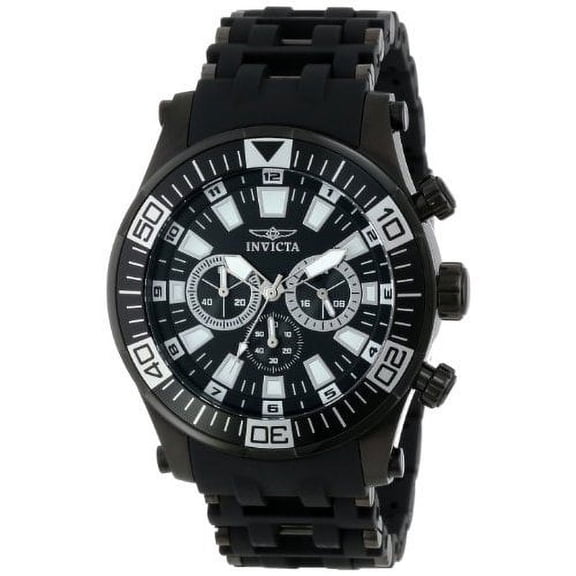 Invicta Men's -14561 Sea Spider Chronograph Black Dial Black Polyurethane Watch