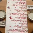 thumbnail image 5 of Table Runners 72 Inches Long Dress Scarves, Butterfly Flower Farmhouse Kitchen Table Runner, Coffee Tablerunners, Farmhouse Vintage Country Pink Floral 14x72 Inch, 5 of 9