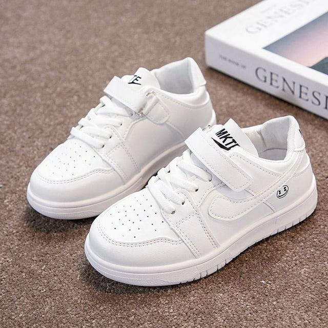 Zapatillas de deporte para niños, primavera y otoño, cómodas, transpirables, blancas, de una sola capa, para niñas, deportivas, informales, para niños