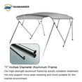 thumbnail image 4 of Seamander 4 Bow Bimini Top Boat Cover with Rear Support Pole and Storage Boot, 54" Height,Gray, 4 of 5